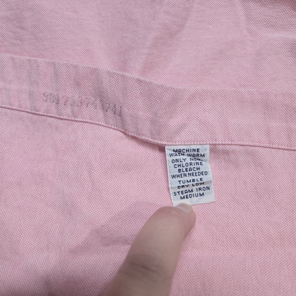 Ralph Lauren Men's 17.5 Cotton Pink Yarmouth Long Sleeve Button Down Shirt - Picture 5 of 11